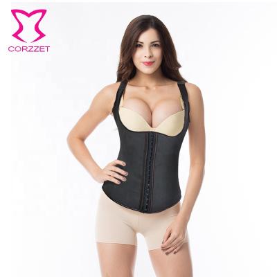 China Corzzet XS-6XL Waist Trainer Latex Crop Tops Underbust Womens Breathable Corsets and Bustiers with Adjustable Straps and Front Middle Buckles for sale