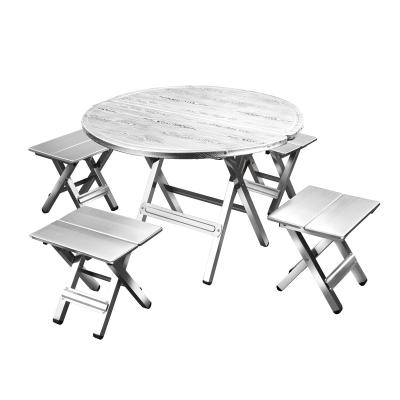 China High Quality Round 304 Stainless Steel Easy Carry Outdoor Folding Table for sale