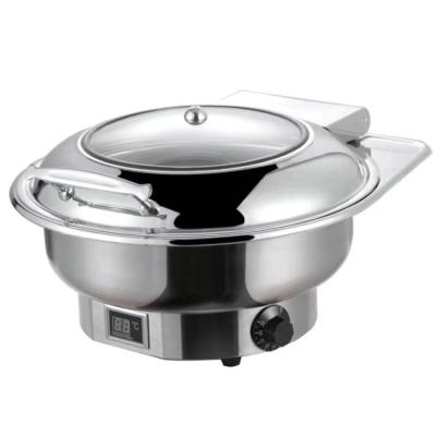 China Keeping Round Modern Buffet Hot Stove Stainless Steel Tableware Food Wedding Party Hotel Food Warmer Hot Pot for sale