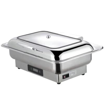 China Preserving Hot Commercial Hotel Supplies Stainless Steel Buffet Stove Metal Food Equipment Rectangular Food Warmer for sale