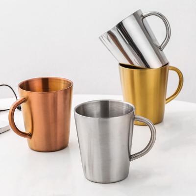 China Sustainable Production Of 304 Stainless Steel Gold Mug With Handle For Coffee for sale