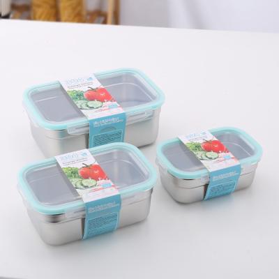 China Freshness Preservation Rectangle Food Container Metal Storage Box Stainless Steel Container Seal Seal Steel Airtight Storage for sale