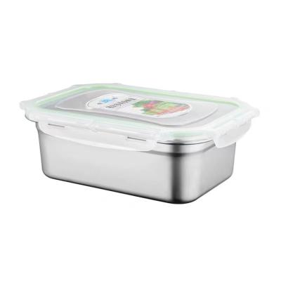 China Freshness Preservation Rectangle Food Container Metal Storage Box Stainless Steel Container Seal Seal Steel Airtight Storage for sale