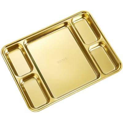 China High Grade Sustainable Mirror 304stainless Steel Rectangular Serving Tray Polishing Serving Tray for sale