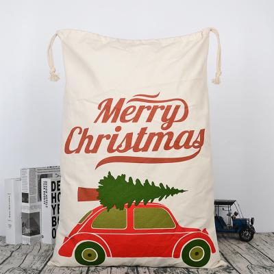 China 100% ecological; Reusable; Breathable; Funfishing Washable Silkscreen Christmas Drawstring Bags Eco - Friendly Bags for sale