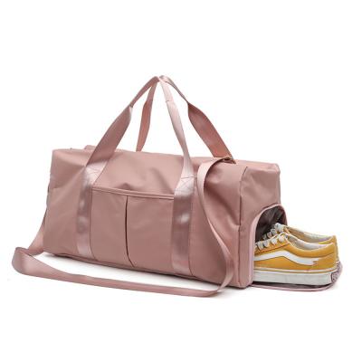 China FunFishing New Waterproof Dry And Wet Separation Nylon Waterproof Sports Swimming Gym Duffel Bag Pink Gym Ba for sale