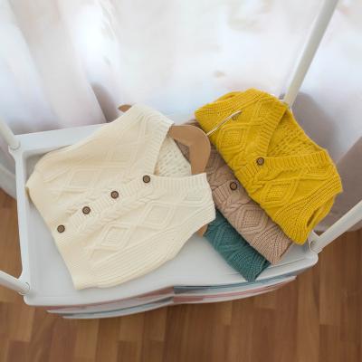 China B768 New autumn and winter 2021 children's sweater boys color pure v-neck twisted vest breathable vest for sale