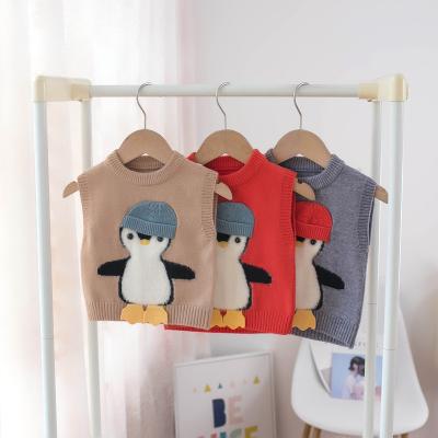 China Y824 Autumn/winter 2021 children's breathable wear, girls' cartoon vest with round collar, children's sweater for sale