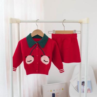 China Wholesale Infant Sweaters Children T150 Breathable Sweater Girls Sweater Skirt Two Sets for sale