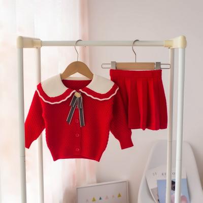 China T181 autumn and winter 2021 children's clothing children's breathable sweater set lovely two sets of girls for sale