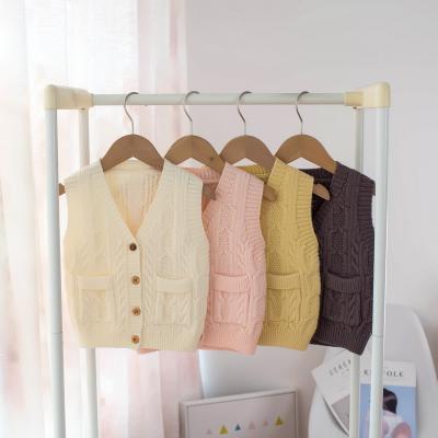 China B724 Breathable 2021 Autumn/Winter Children's Sweater Boys And Girls Hemp Knitted Sweater Vest for sale