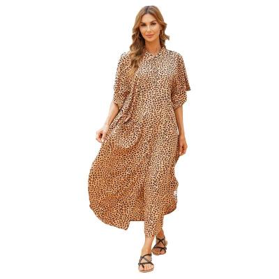 China 2020 New Designs Multi Breathable Long Kaftan Shirt Dress Beach Wear Cover Up Dress for sale