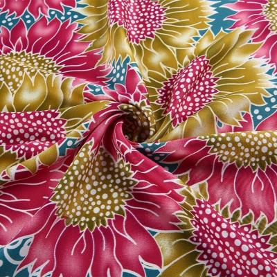 China China Factory Shrink-Resistant Polyester Satin Flower American Printed Fabric For Garment for sale