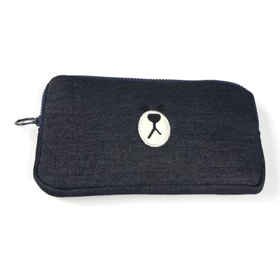 China Lady Promotions Cheap Fashion Large Custom Made Black Women's Cotton Canvas Ladies Clutch Bag for sale