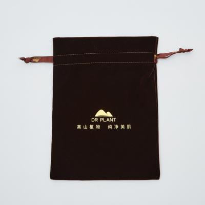 China Safety Brand Luxury Custom Logo Around Big Size Flannel Bag Velvet Drawstring Gift Flannel Embroidery Lower Bags for sale