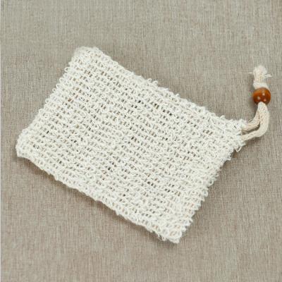 China Pack Eco-Friendly Natural Sisal Fiber Soap Factory Promotion Mesh Drawstring Soap Canvas Bag for sale