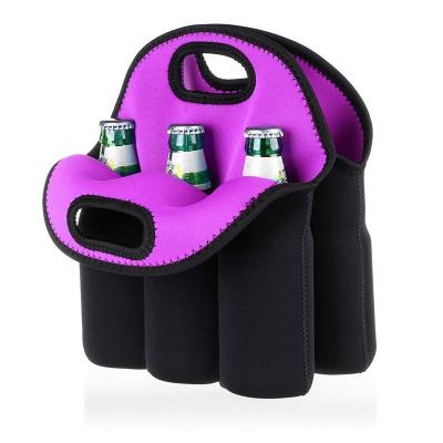 China Neoprene Carrier Bottle Tote Carry Case Bag For Beer Waterproof Thick Insulated Bottle Cans Drinks for sale