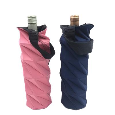 China Factory Customized Waterproof Polyester Wine Bottle Cooler Holder With Handle for sale