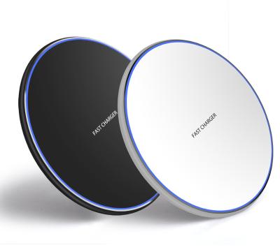 China QI Charger Mobile Phone Charging Pad 10W Quick Fast Wireless Round Pad Mobile Phone Charging Pad for sale