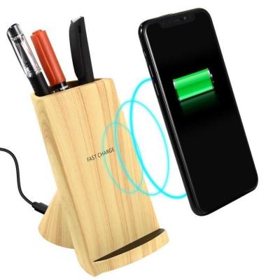 China Fast Mobile Phone Digital Wireless Charger Stand With Quick Pen Container Qi Holder For Max for sale