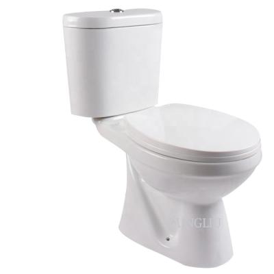 China Double-flush home decoration white sanitaryware two piece toilet bowl with SNI certificate for sale