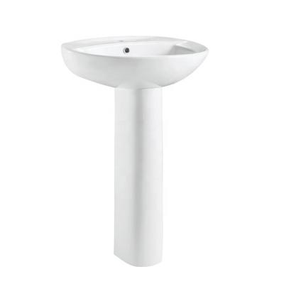 China Wholesale Price Modern Hand Wash Basin With Pedestal Full Bathroom Ceramic Sanitary Basin With Pedestal for sale