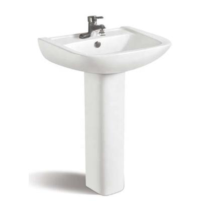 China Modern Popular Modern Bathroom Hotel Wash Sink Ceramic Pedestal Wash Basin for sale