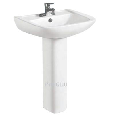 China Apartment Modern Economical Ceramic Project Pedestal Bathroom Pedestal Sink for sale