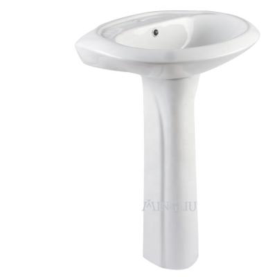 China 2019 Modern Desgin Wholesale Two Piece Ceramic White Pedestal Sink for sale