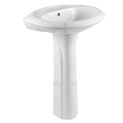 China Modern Design Modern Ceramic Sink Desgin Round Pedestal Wash Basin For Hotel for sale