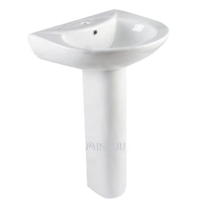 China Export Standard Bathroom Ceramic Hand Basin Sink With Pedestal for sale