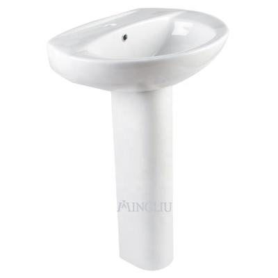 China Desgin Modern New Arrival Ceramic Pedestal Wash Basin For Bathroom for sale