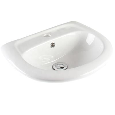 China 2020 Simple Design Modern Whole Sale Bathroom Ceramic Will Hung White Round Basin for sale