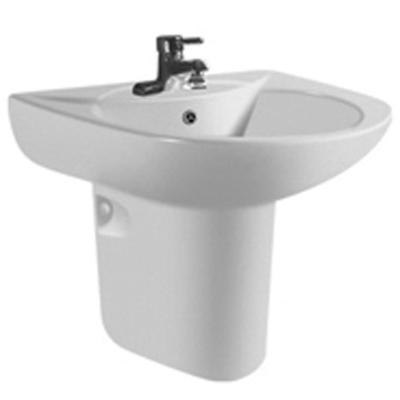 China Easy Clean Modern Home White Ceramic Wash Basin Bathroom Sink Hand Wall Hung Wash Basin for sale