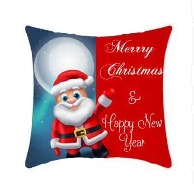 China 100% Polyester 40x40cm Pillow Case Aliexpress Holiday Anime Cartoon Santa Printed Sofa Pillowcase Red Christmas Pillow Case for sale