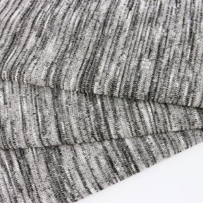 China Breathable polyester rayon spandex yarn dyed check brushed sweater tweed hacci spun knit fabric for sale