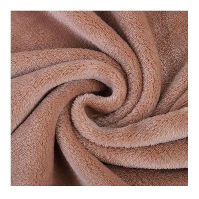 China Amazon fleece hotsale fabrics polyester two side hotsale custom coral microfiber towel blanket fabrics for sale