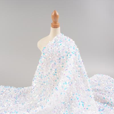 China Elegant Dress Professional Shimmery Beautiful Color Changing Sequins Shrink-Resistant On Velvet Fabric for sale