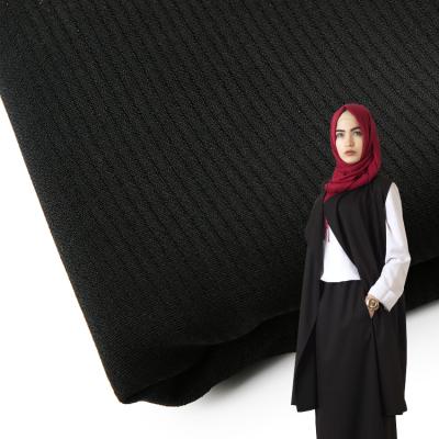 China Wholesale anti-static 100% polyester saudi pakistan korean formal black nida fabric for abaya fabric for sale