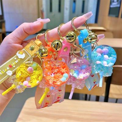 China Memories. Decoration. New Class of 2023 Keychain Lollipop Shape Cartoon Acrylic Key Chain Creative Cute Quicksand Floating Liquid Key Chain for sale