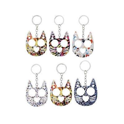 China Hot Sale Multifunctional Multicolor Kitty Alloy Bottle Opener Safety Metal Finger Tiger Self Defense Cat Ear Knuckle Key Chain for sale