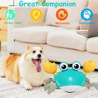 China Dog Motivator Crawling Crawling Dog Toys Crab Dog Escape Toy with Obstacle Avoidance Interactive Sensor Dog Cat Toys with Music Sounds and Lights for sale