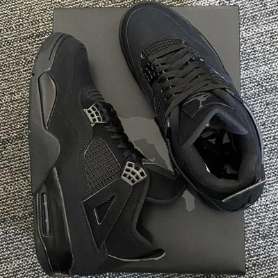 China Damping shoes aj fashion sports shoes Cat Black Basketball Sneakers Men black brand 4 original 4 for sale