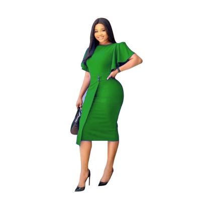 China Wholesale Price Women's Breathable Clothing Elegant and Office Fashionable Formal Business Plus Size African Women's Bodycon Dress for sale