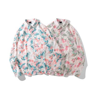 China Fashion Floral Print Shirt Anti Shrink Custom Men Long Sleeve Autumn Men Shirts Man Clothes for sale