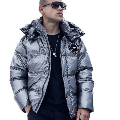 China Anti-wrinkle fashion down cotton padded jacket European and American letter embroidery men's winter street hip hop men's new down jacket for sale