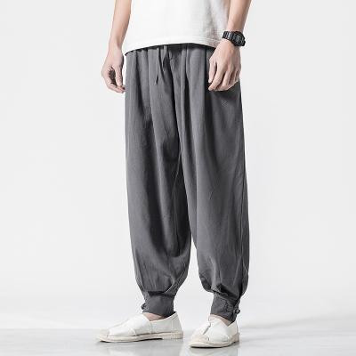 China Spring Chinese Style Breathable Cotton And Linen Casual Pants Loose Harem In Mens Trousers And Pants for sale