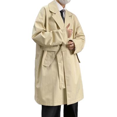 China New anti-shrink coat men's trench coat in loose Korean version long casual men's jacket coat for sale