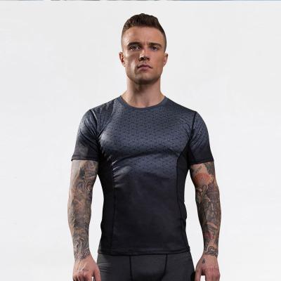 China Anti-pilling latest summer leisure fitness shorts high quality spring and sleeve printed running sport high elastic short sleeve T-shirt for sale