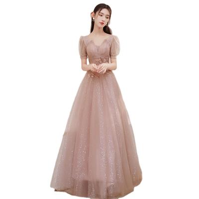 China Wholesale Price Beautiful New and Elegant Breathable Pink Party Banquet Celebration Bridesmaid Dress Women's Even Dress for sale